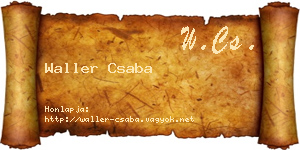 Waller Csaba névjegykártya